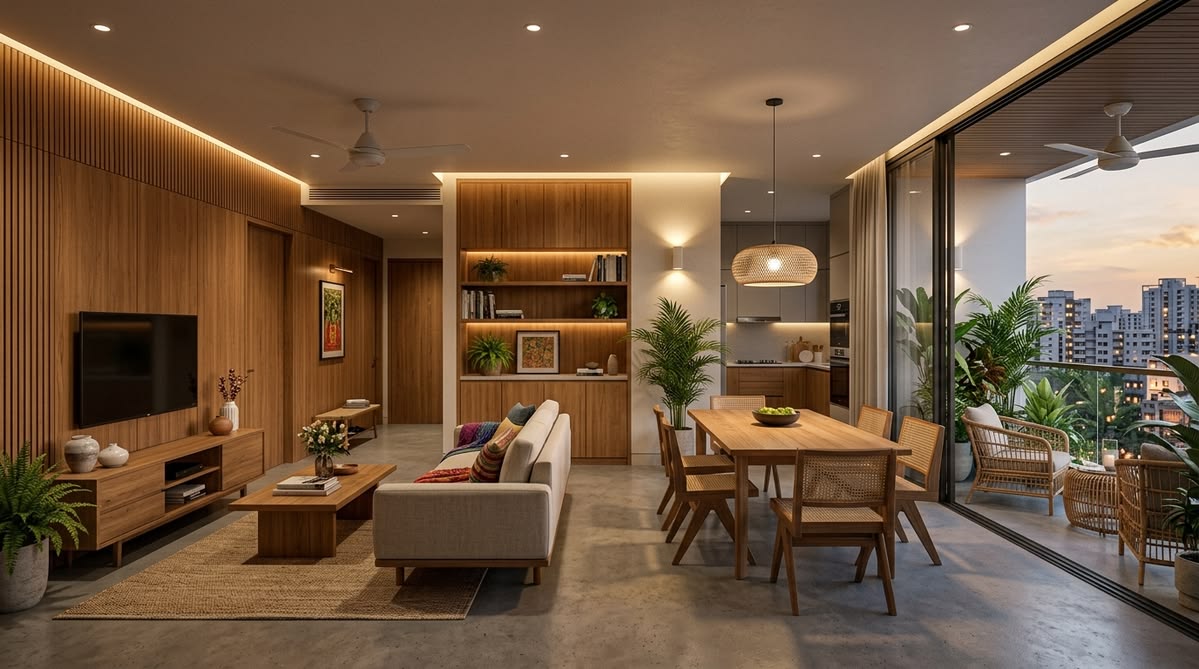 Elegant serviced apartment interior