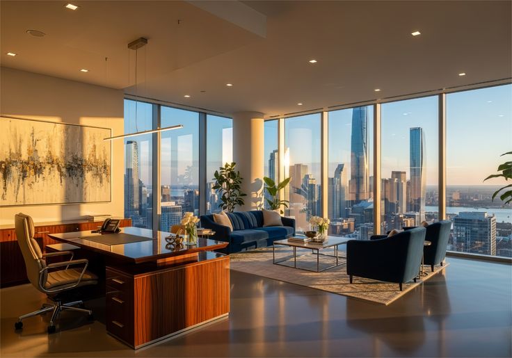 Bright serviced apartment living room