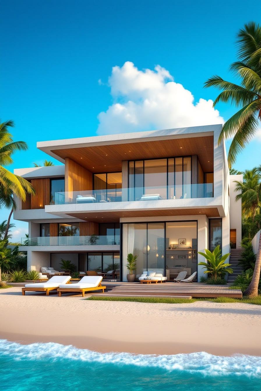 Beachfront villa with beautiful coastal views