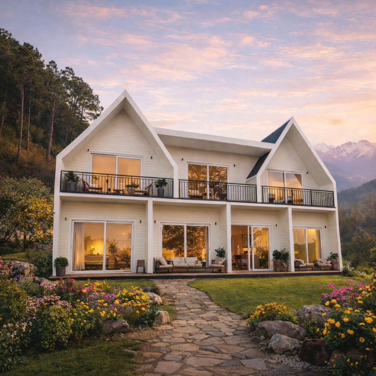 Elegant hillside chalet in Ooty